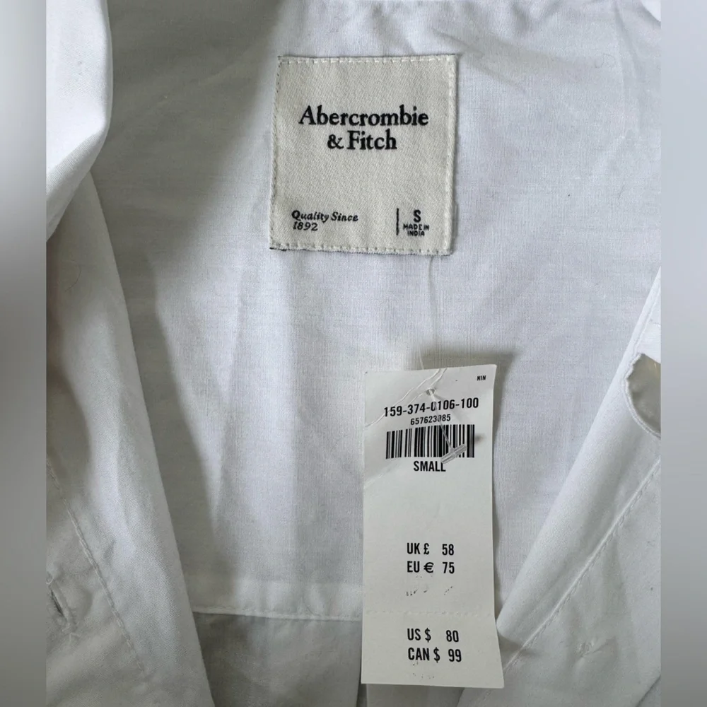 Abercrombie & Fitch White Button-Front Shirt Dress - Picture 2 of 3